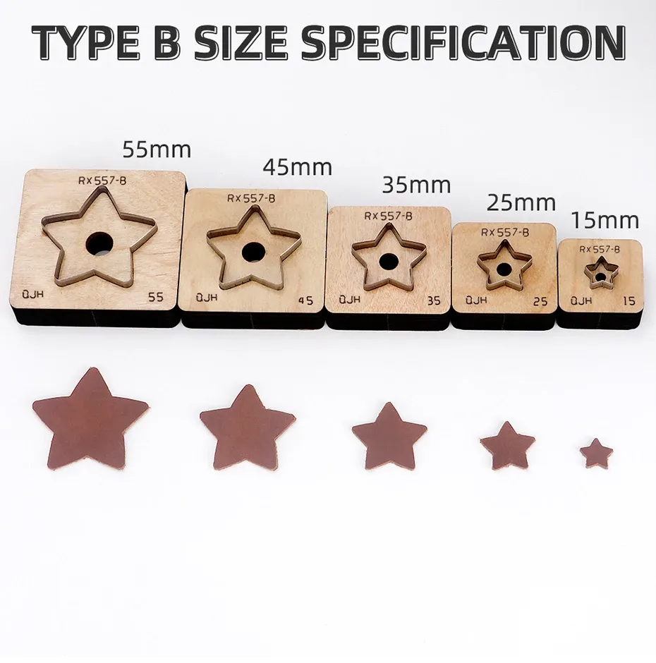 1 matrice découpe étoile pour cuir 15 à 55 mm