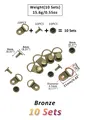 10 jeux d'œillets en cuivre avec rivets pour chaussures – Couleur Bronze 10 Sets