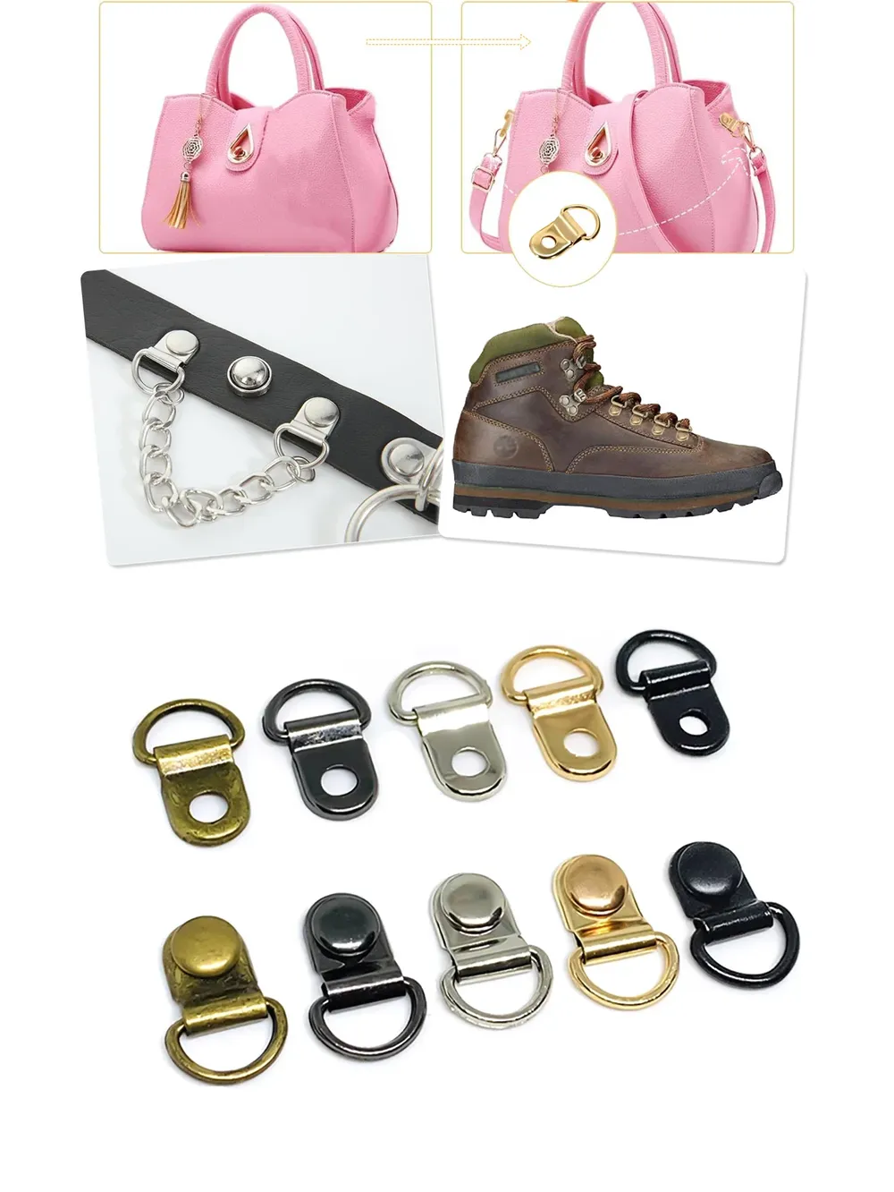 10 jeux d'œillets en cuivre avec rivets pour chaussures