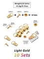 10 jeux d'œillets en cuivre avec rivets pour chaussures – Couleur Light Gold 10 Sets