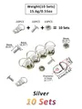 10 jeux d'œillets en cuivre avec rivets pour chaussures – Couleur Silver 10 Sets