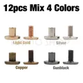 10 jeux rivets double tête métal pour maroquinerie – Couleur 12sets Mix 4 Colors
