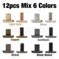 10 jeux rivets double tête métal pour maroquinerie – Couleur 12sets Mix 6 Colors