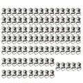 100 jeux œillets et crochets laiton pour chaussures – Couleur Silver