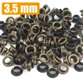 100 jeux œillets laiton 3,5 à 4 mm avec rondelle – Couleur 3.5mm Bronze
