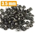 100 jeux œillets laiton 3,5 à 4 mm avec rondelle – Couleur 3.5mm Gun Metal