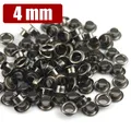 100 jeux œillets laiton 3,5 à 4 mm avec rondelle – Couleur 4mm Gun Metal