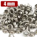 100 jeux œillets laiton 3,5 à 4 mm avec rondelle – Couleur 4mm Silver