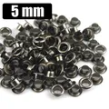 100 jeux œillets laiton 3,5 à 4 mm avec rondelle – Couleur 5mm Gun Metal