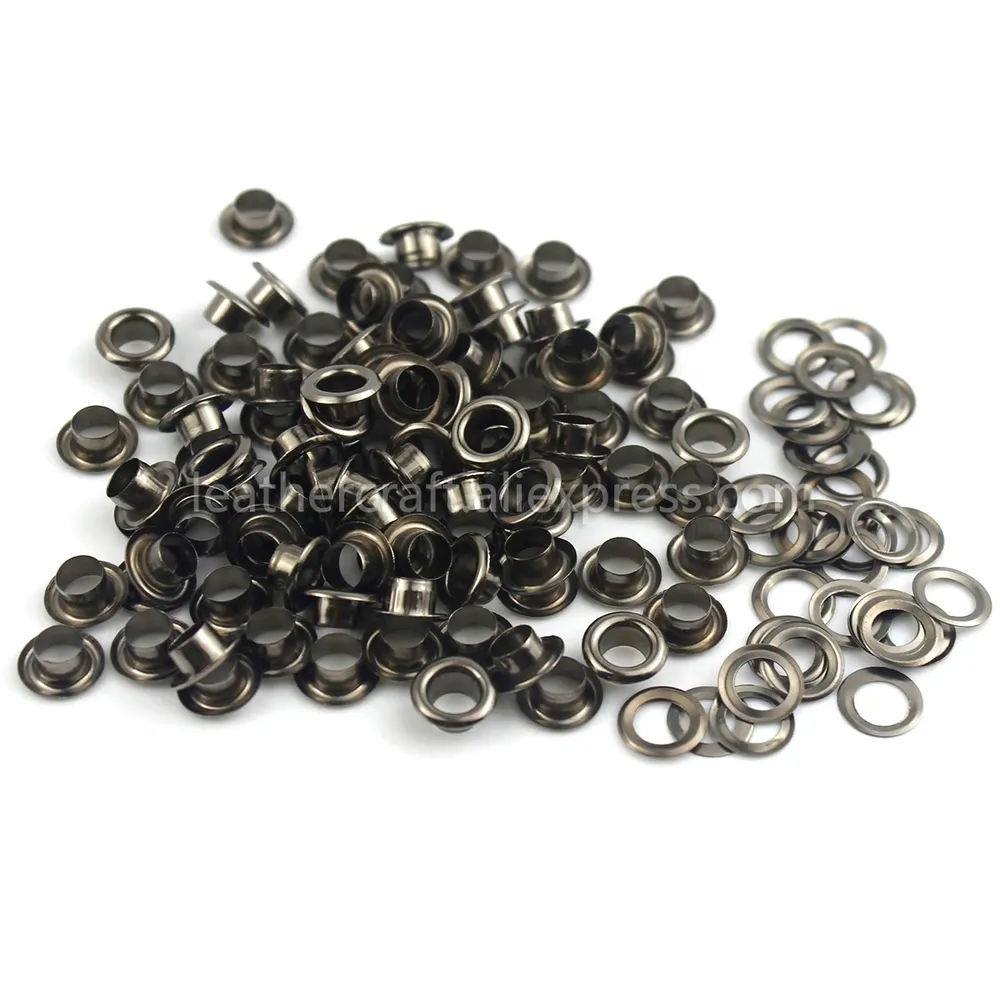 100 jeux œillets laiton 3,5 à 4 mm avec rondelle