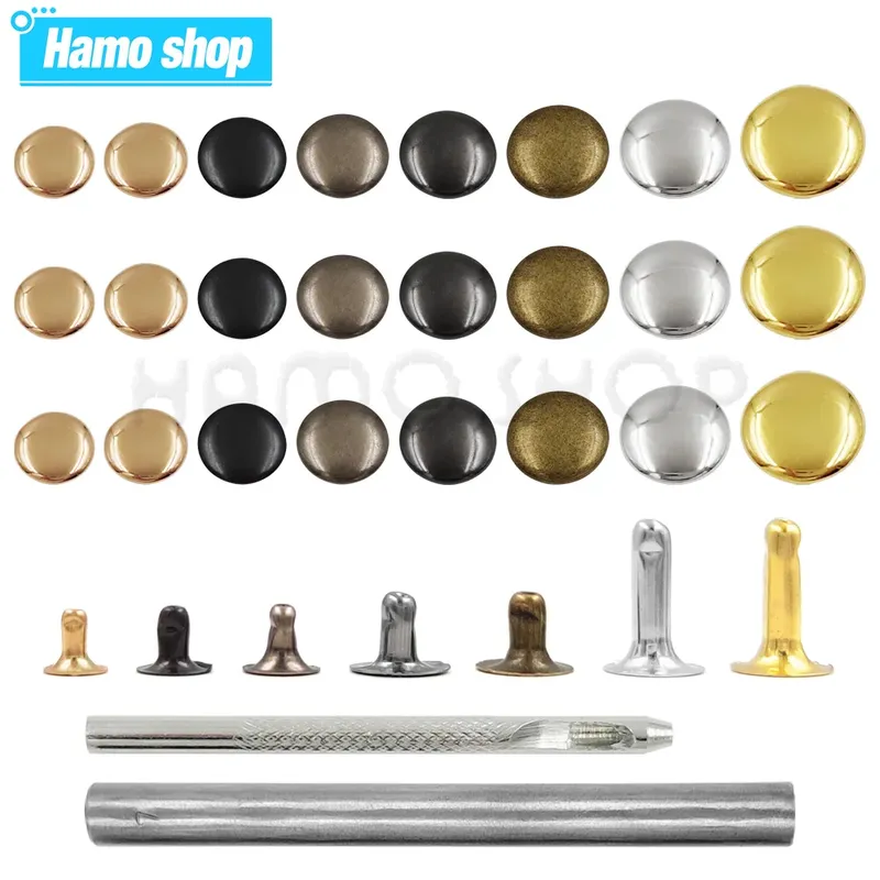 100 jeux rivets simple corps 5 à 10 mm pour cuir