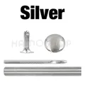 100 jeux rivets simple corps 5 à 10 mm pour cuir – Couleur Silver