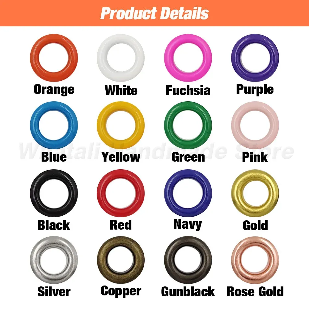 100 œillets métalliques 4 mm pour maroquinerie et accessoires