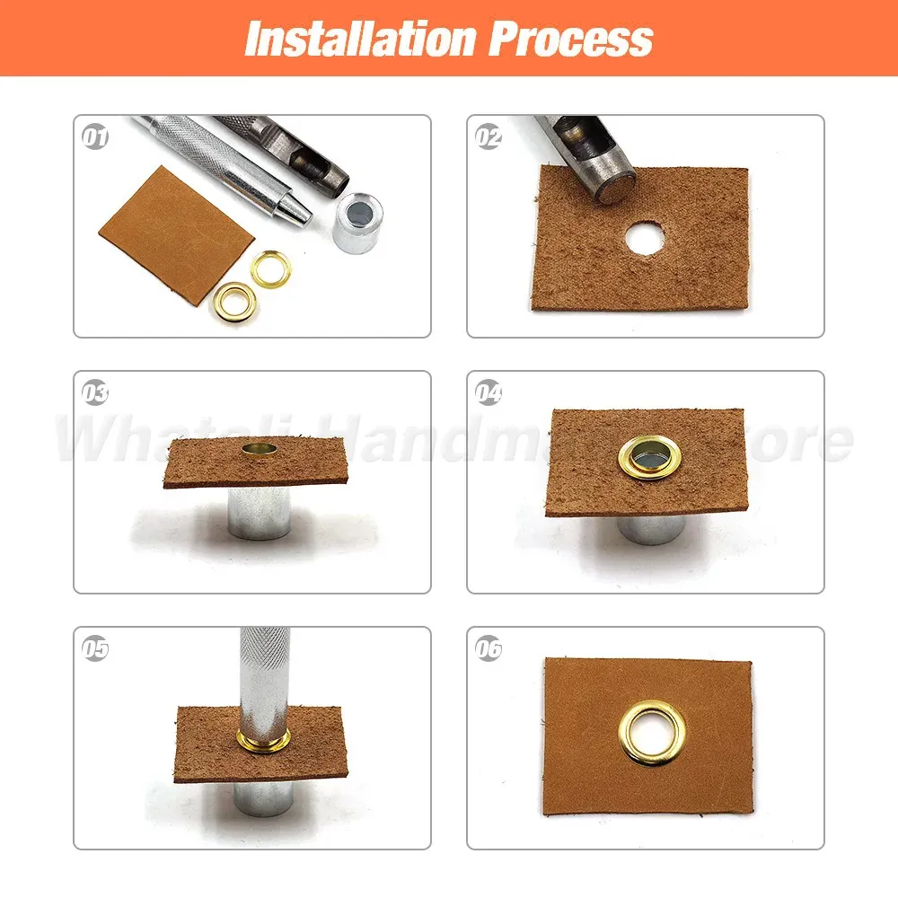 100 œillets métalliques 4 mm pour maroquinerie et accessoires