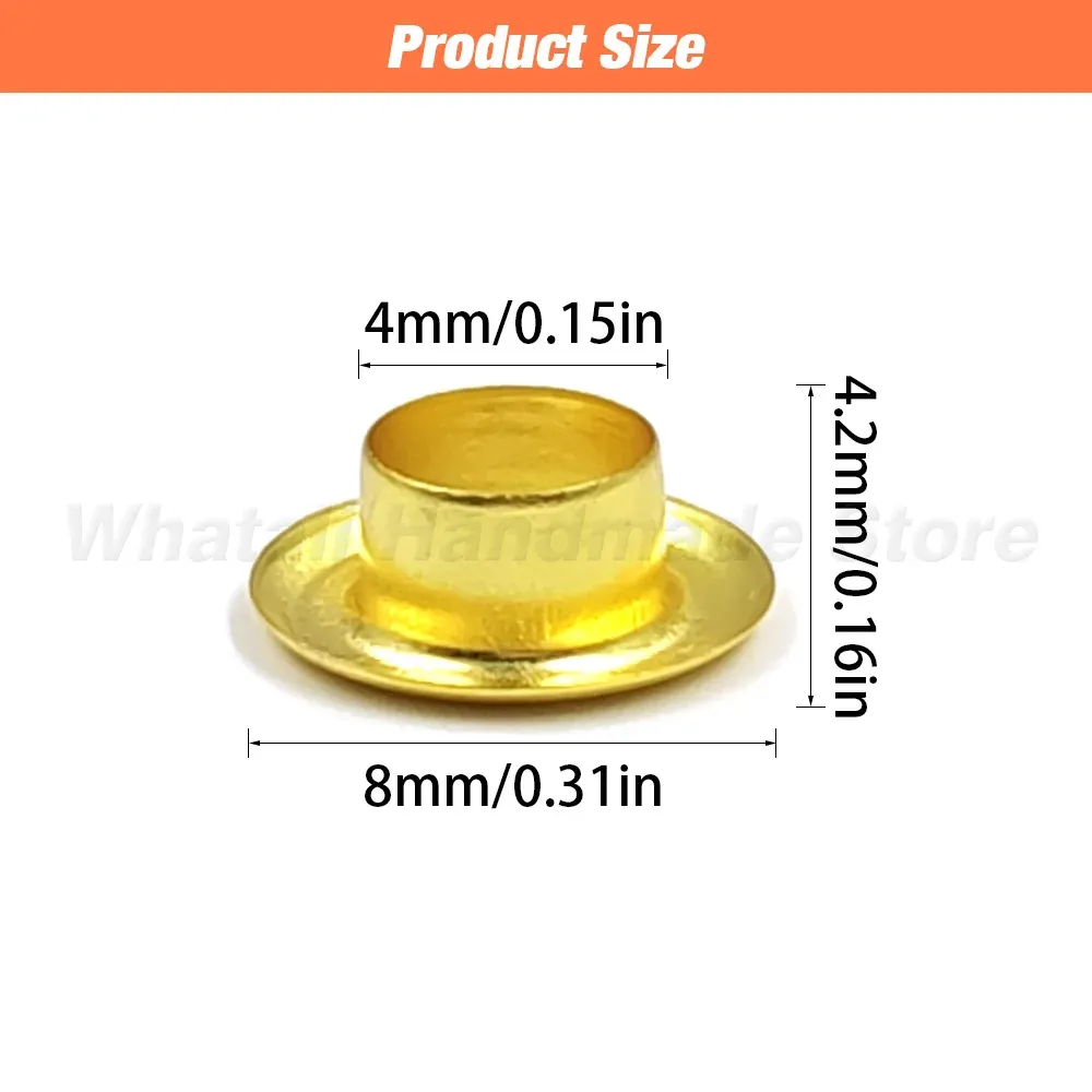 100 œillets métalliques 4 mm pour maroquinerie et accessoires