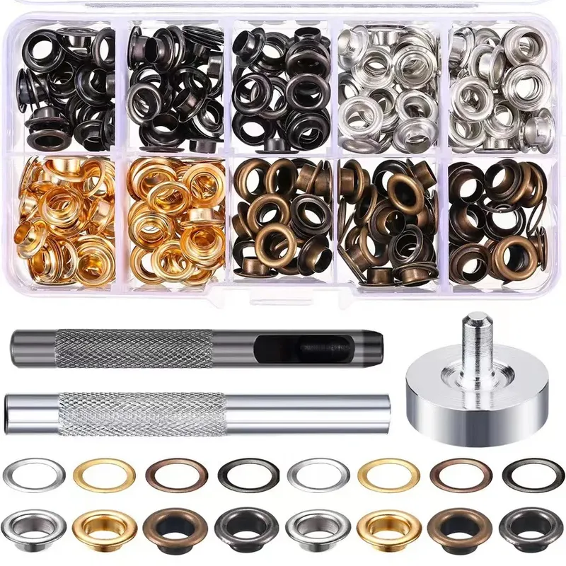 100 ou 200 jeux œillets 6 mm pour maroquinerie