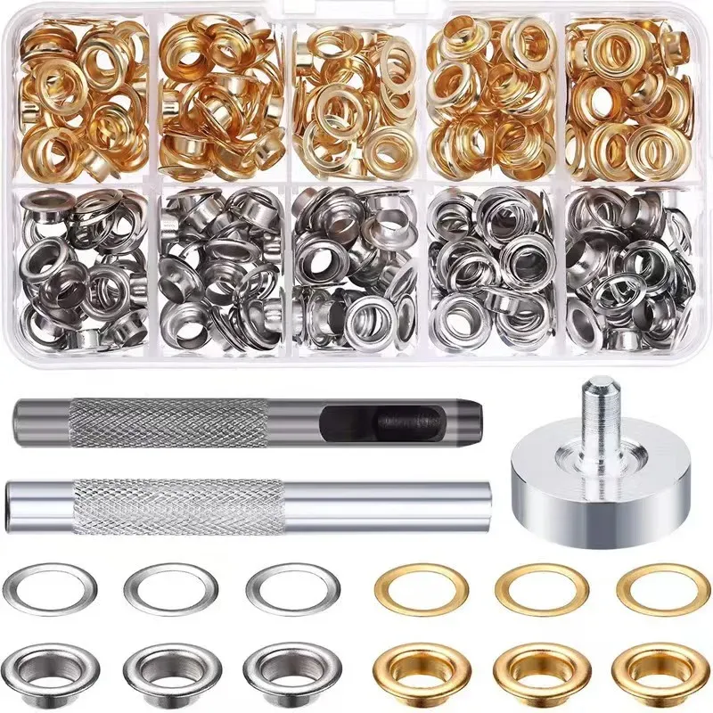 100 ou 200 jeux œillets 6 mm pour maroquinerie