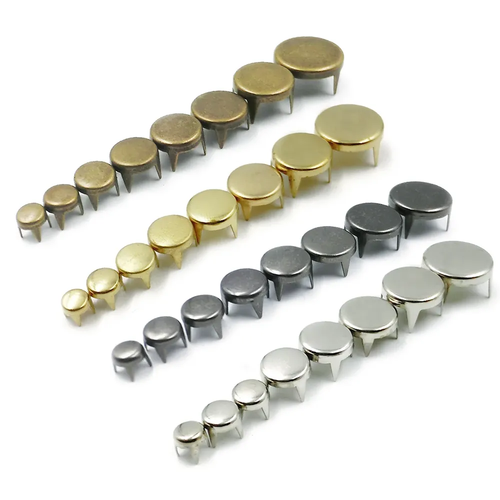 100 rivets 4 griffes 4 à 12 mm pour maroquinerie