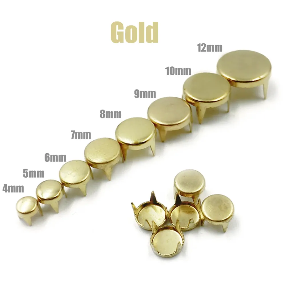 100 rivets 4 griffes 4 à 12 mm pour maroquinerie