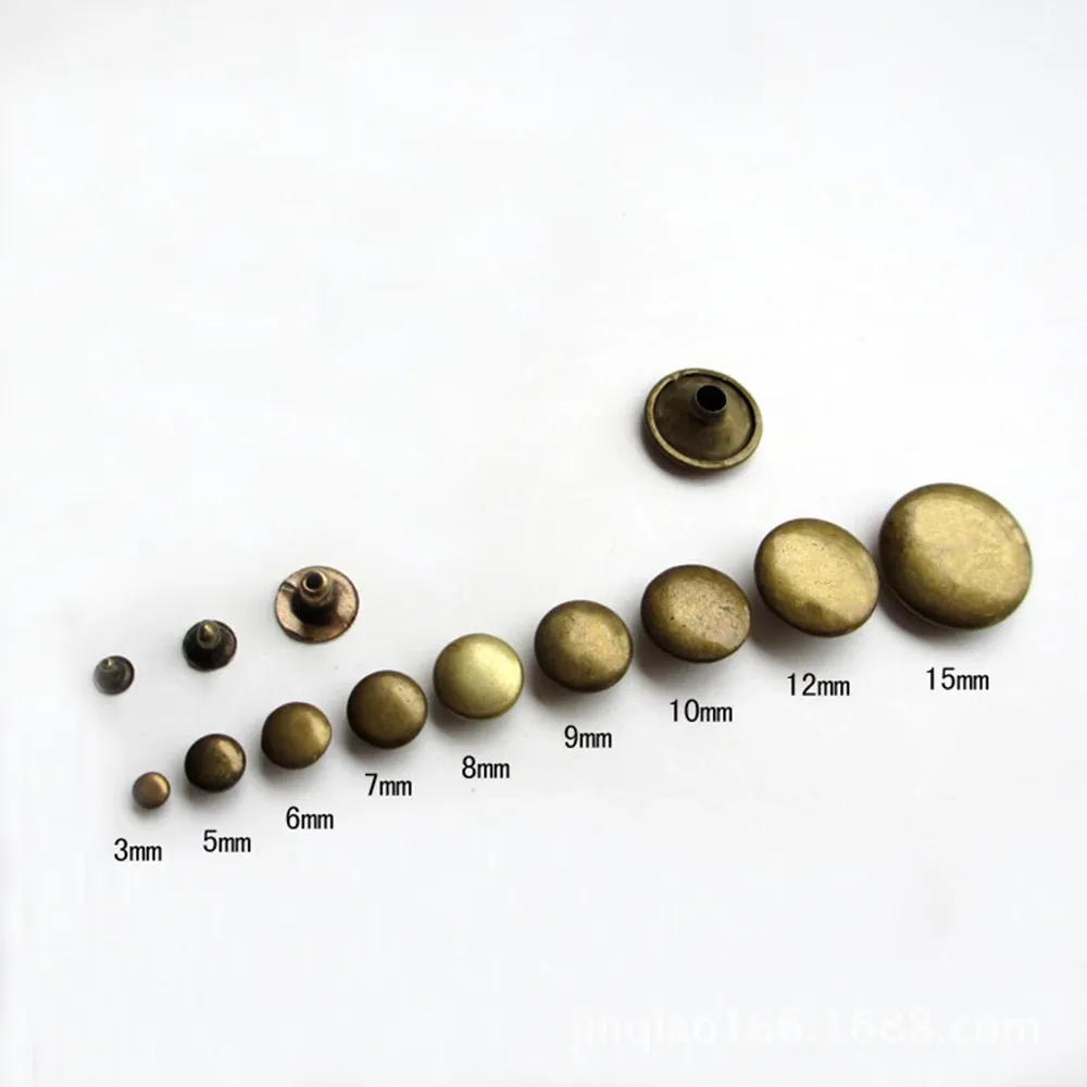 100 rivets métal 3 à 10 mm pour maroquinerie et accessoires