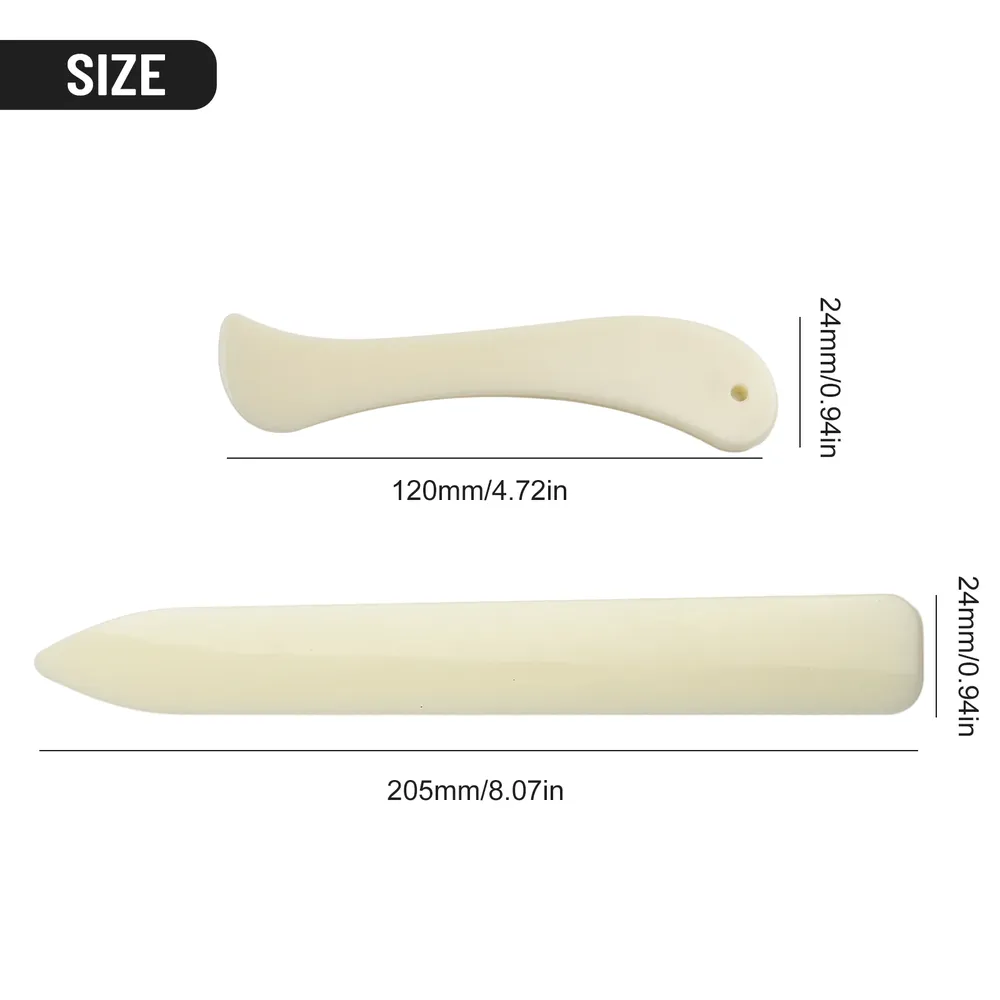 2 outils plioirs en os pour maroquinerie