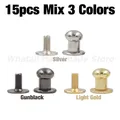 20 jeux rivets tête ronde pour maroquinerie – Couleur 15pcs Mix 3 Colors