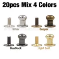 20 jeux rivets tête ronde pour maroquinerie – Couleur 20pcs Mix 4 Colors