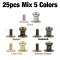 20 jeux rivets tête ronde pour maroquinerie – Couleur 25pcs Mix 5 Colors