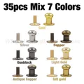 20 jeux rivets tête ronde pour maroquinerie – Couleur 35pcs Mix 7 Colors