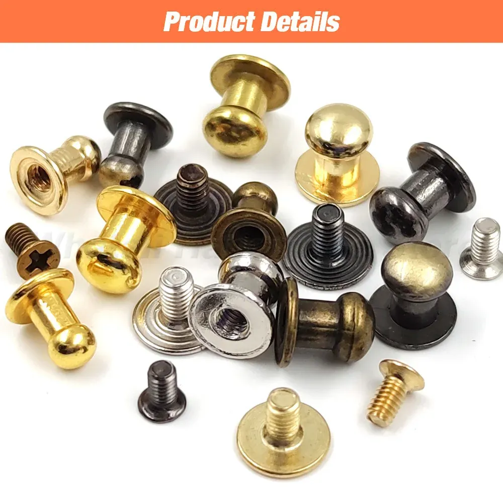 20 jeux rivets tête ronde pour maroquinerie