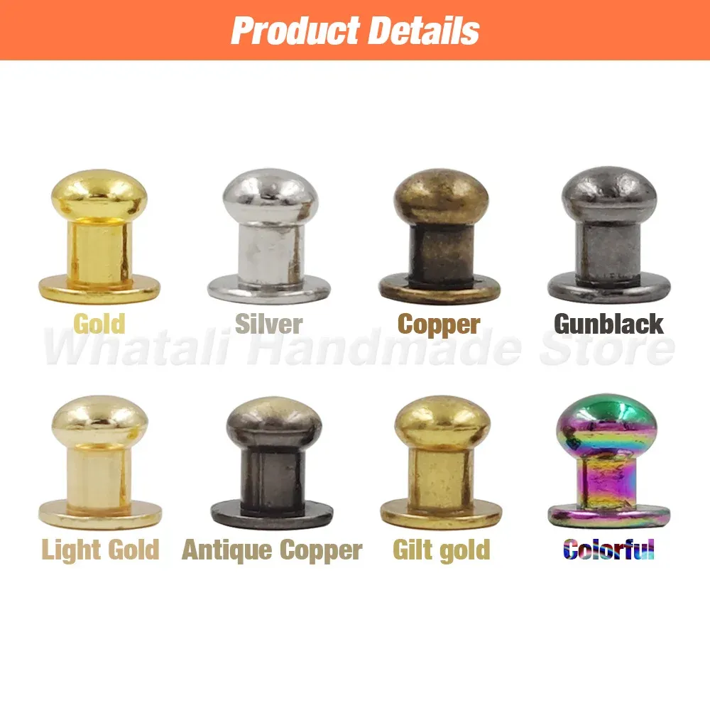 20 jeux rivets tête ronde pour maroquinerie