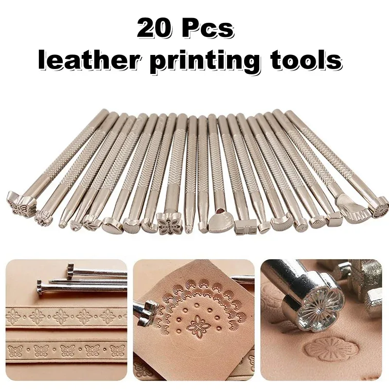 20 outils de marquage et gravure pour cuir