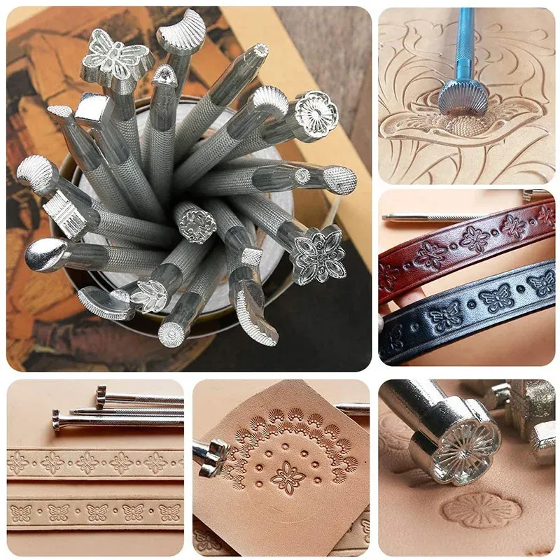 20 outils de marquage et gravure pour cuir