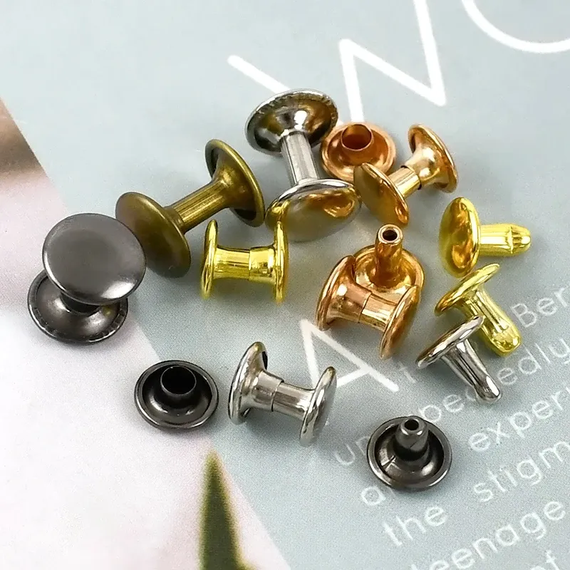 200 jeux rivets double corps 6 à 12 mm pour cuir