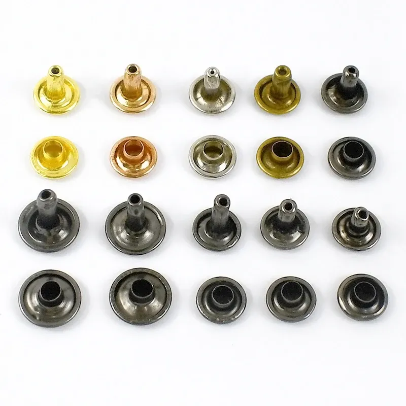 200 jeux rivets double corps 6 à 12 mm pour cuir