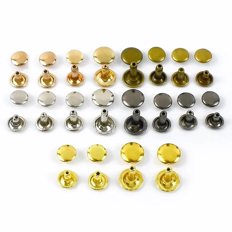 200 jeux rivets double corps 6 à 12 mm pour cuir
