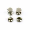 200 jeux rivets double corps 6 à 12 mm pour cuir – Couleur Silver