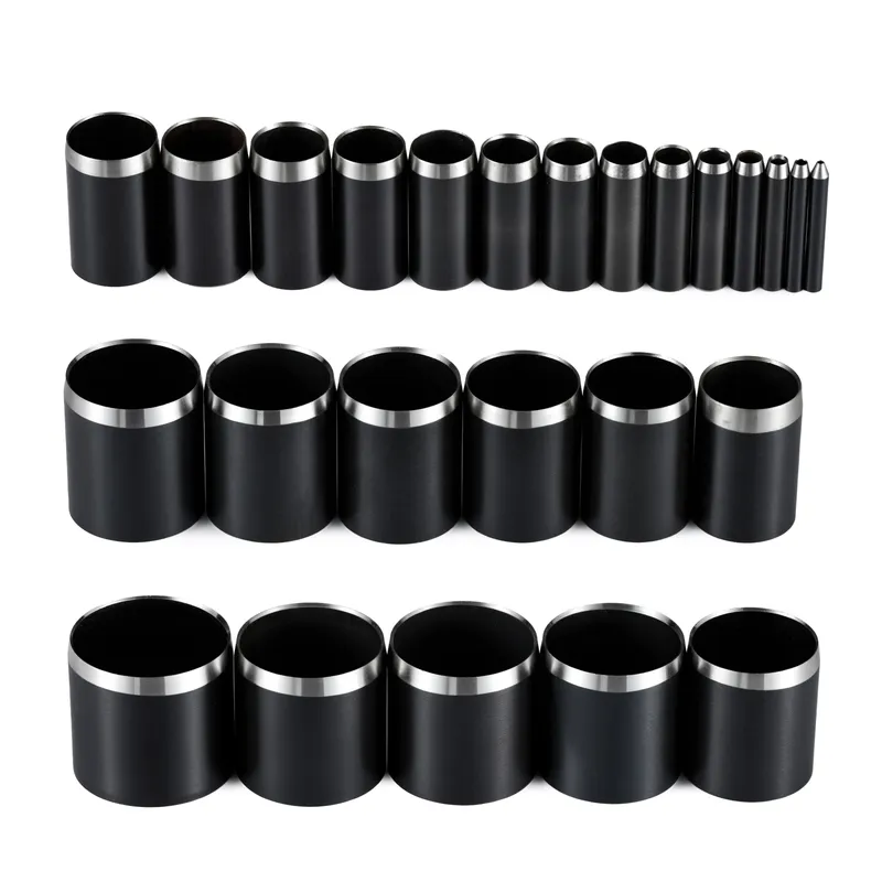 25 perforateurs ronds creux en acier pour cuir