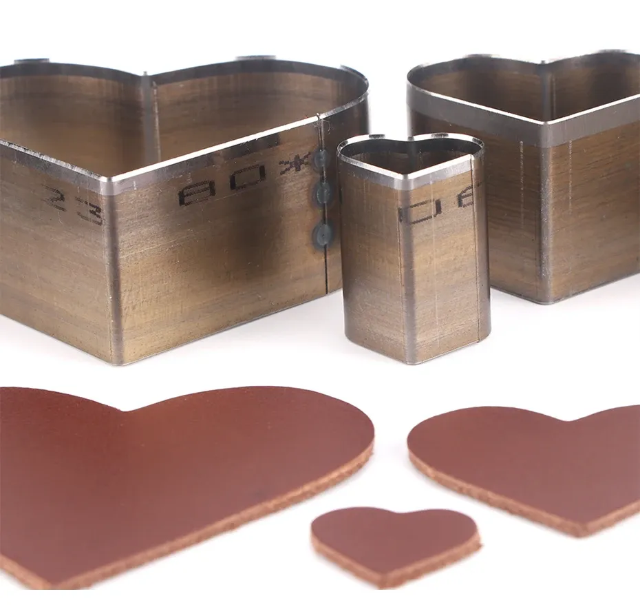 3 matrices découpe cuir forme cœur pour artisanat