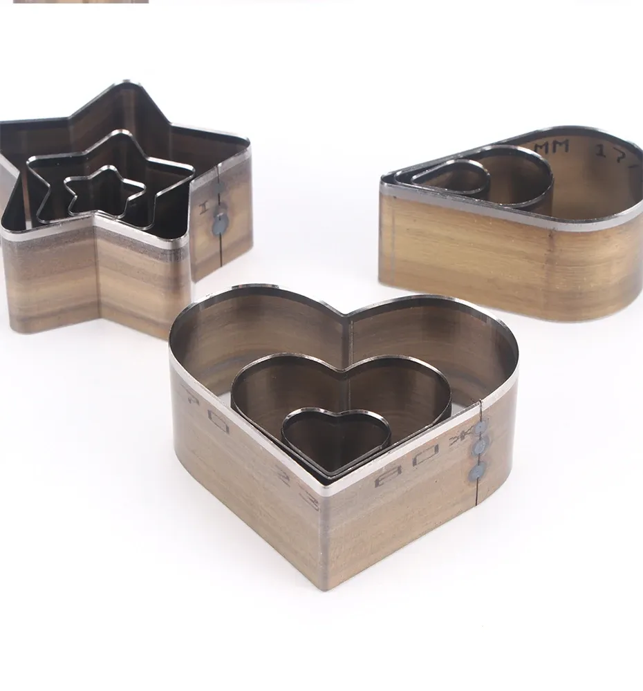 3 matrices découpe cuir forme cœur pour artisanat