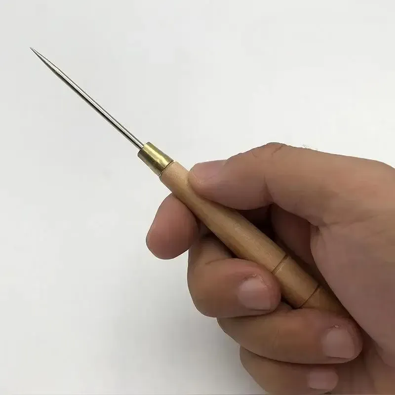 3 poinçons à manche bois pour artisanat cuir