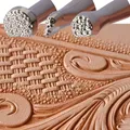 3 tampons de gravure pour texture de fond cuir – 1