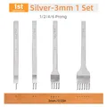 4 pièces ciseaux diamant 3 à 6 mm pour maroquinerie – Couleur 1st Silver 3mm 1 Set
