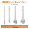 4 pièces ciseaux diamant 3 à 6 mm pour maroquinerie – Couleur 1st Silver 4mm 1 Set