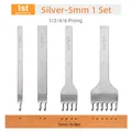4 pièces ciseaux diamant 3 à 6 mm pour maroquinerie – Couleur 1st Silver 5mm 1 Set