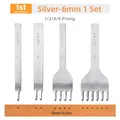 4 pièces ciseaux diamant 3 à 6 mm pour maroquinerie – Couleur 1st silver 6mm 1 Set