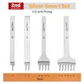4 pièces ciseaux diamant 3 à 6 mm pour maroquinerie – Couleur 2nd Silver 5mm 1 Set