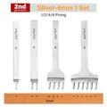4 pièces ciseaux diamant 3 à 6 mm pour maroquinerie – Couleur 2nd Silver 6mm 1 Set
