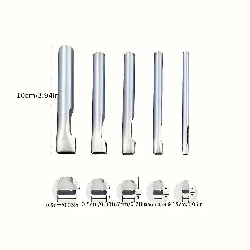5 perforateurs ovales en acier pour cuir