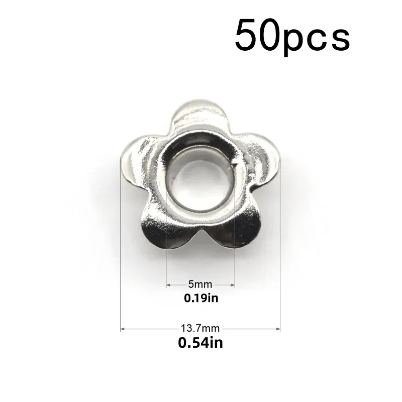 50 œillets floraux fer pour réparation cuir